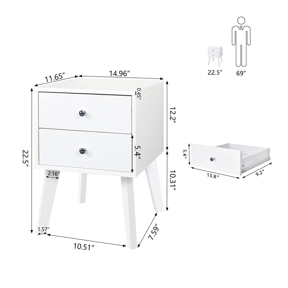 Bedside Table with 2-Drawers