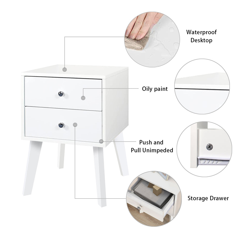 Bedside Table with 2-Drawers