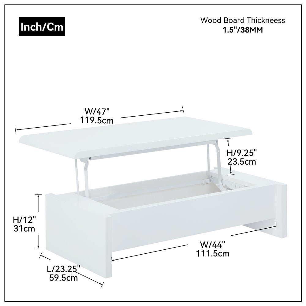 Lift Top Coffee Table with Hidden Compartment