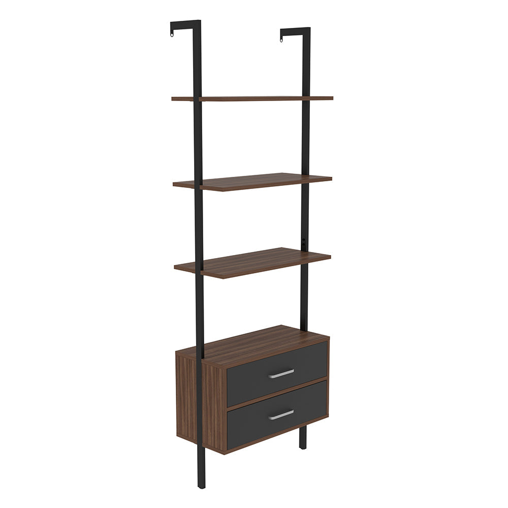 Ladder Bookcase with 2 Drawers