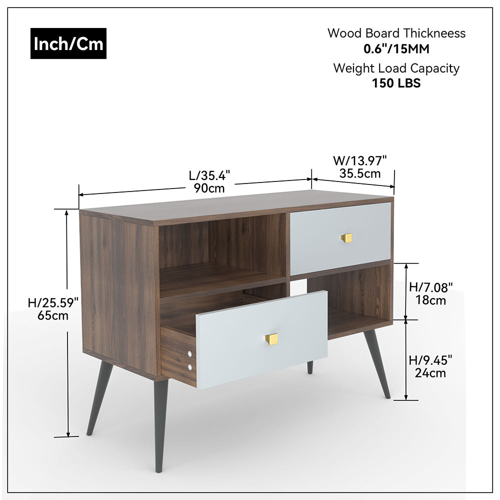 Filing Cabinet with Storage Drawers and Open Shelves