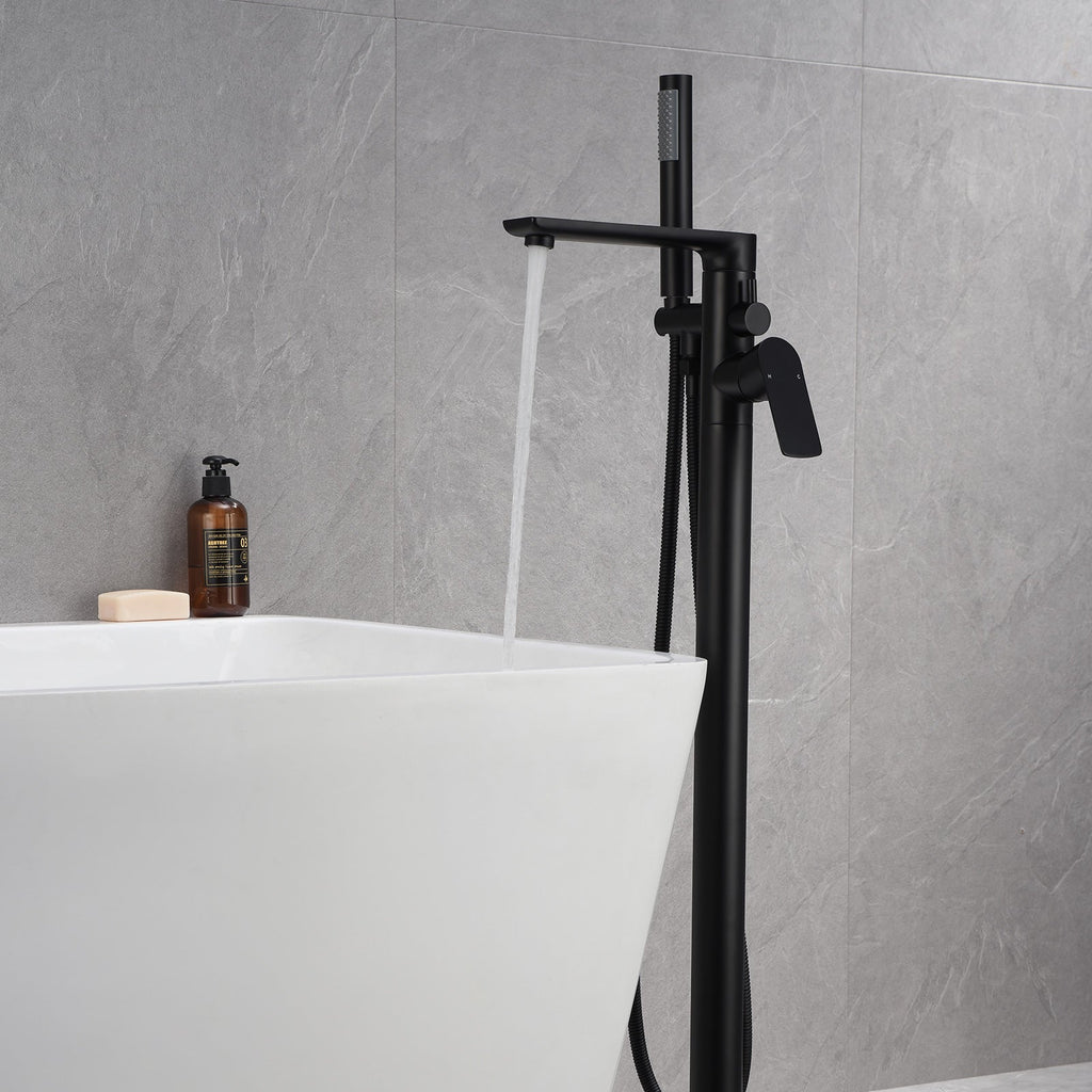 Freestanding Floor Bathtub Faucet with Hand Shower