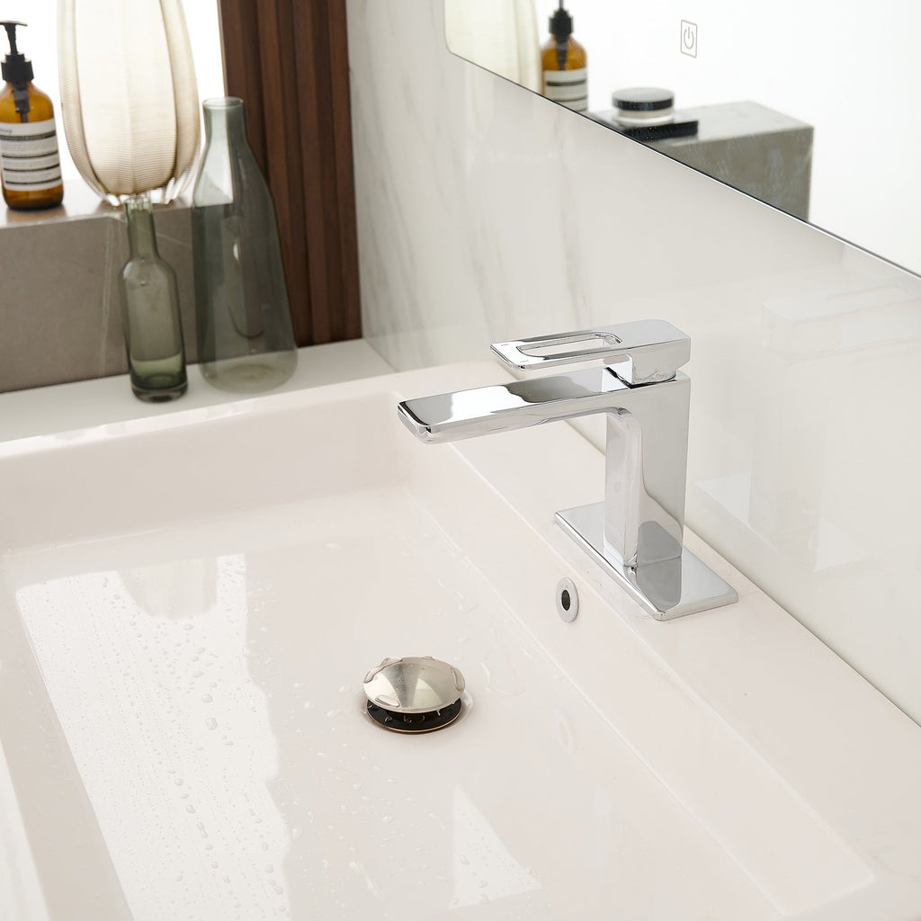 Single Handle Bathroom Faucet With Pop-up Drain