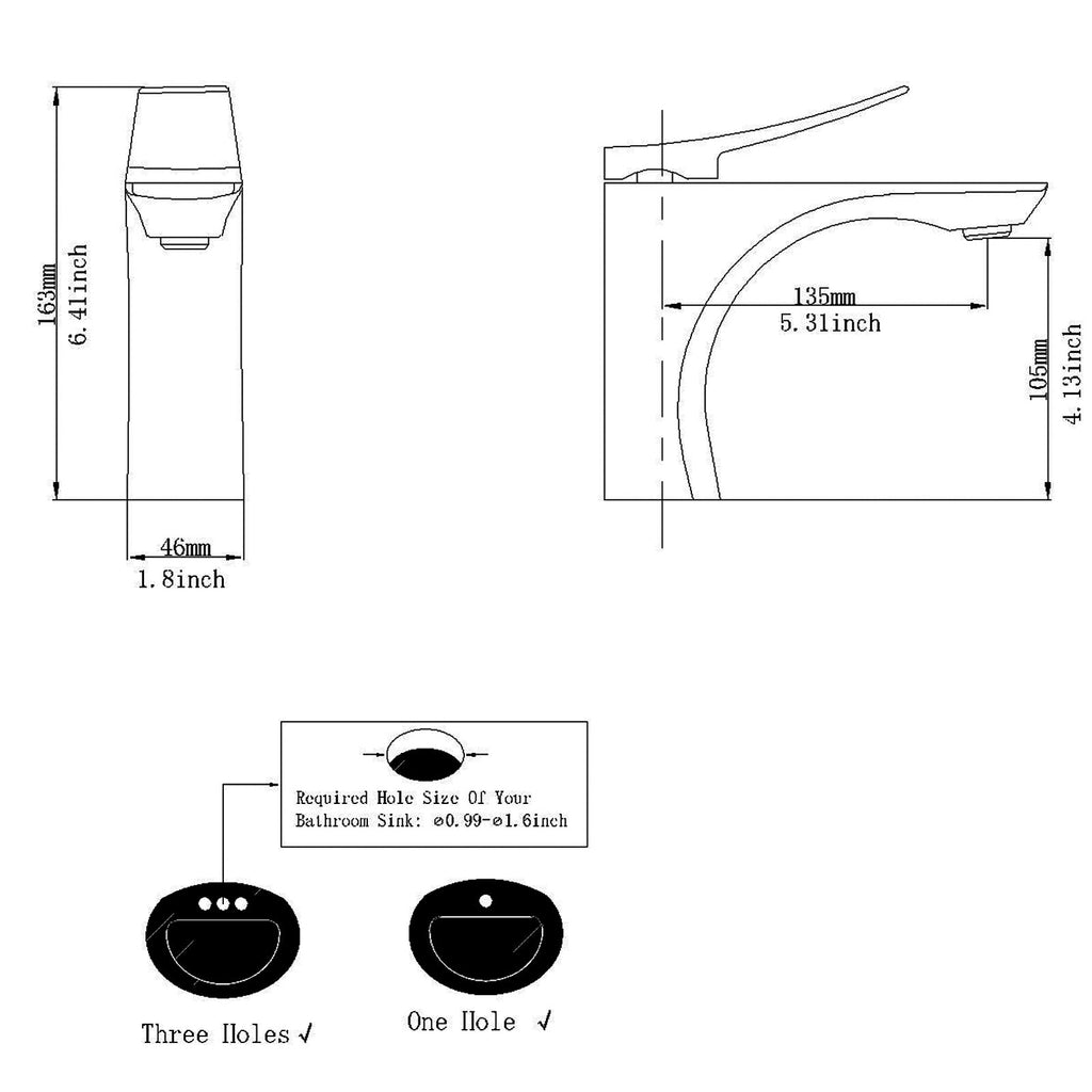 Single Handle Bathroom Faucet With Pop-up Drain