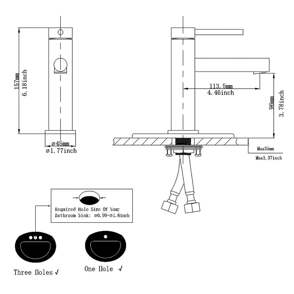 Single Handle Bathroom Faucet With Pop-up Drain