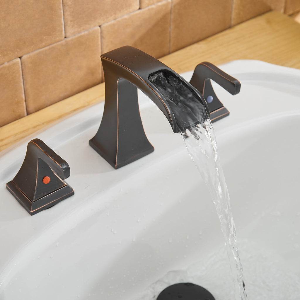 2-Handle Waterfall Bathroom Sink Faucet