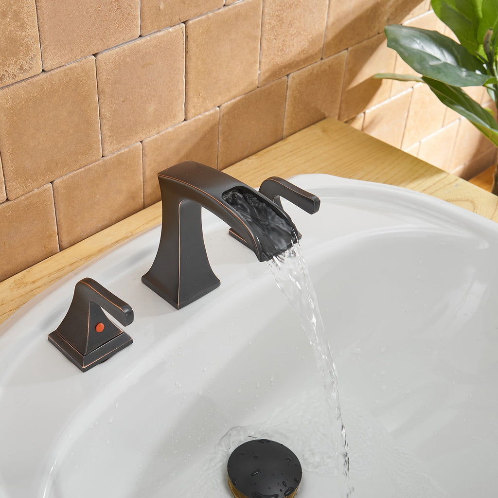 2-Handle Waterfall Bathroom Sink Faucet