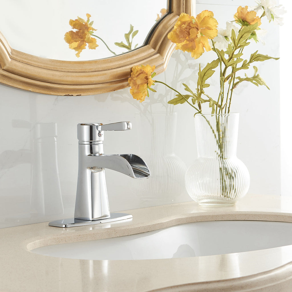 Single Handle Bathroom Faucet With Pop-up Drain