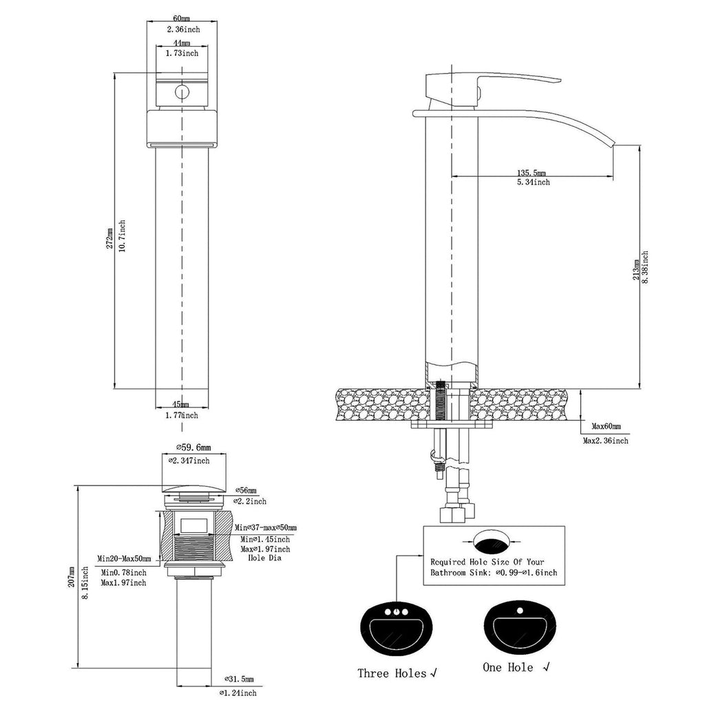 Bathroom Faucet With Pop-up Drain