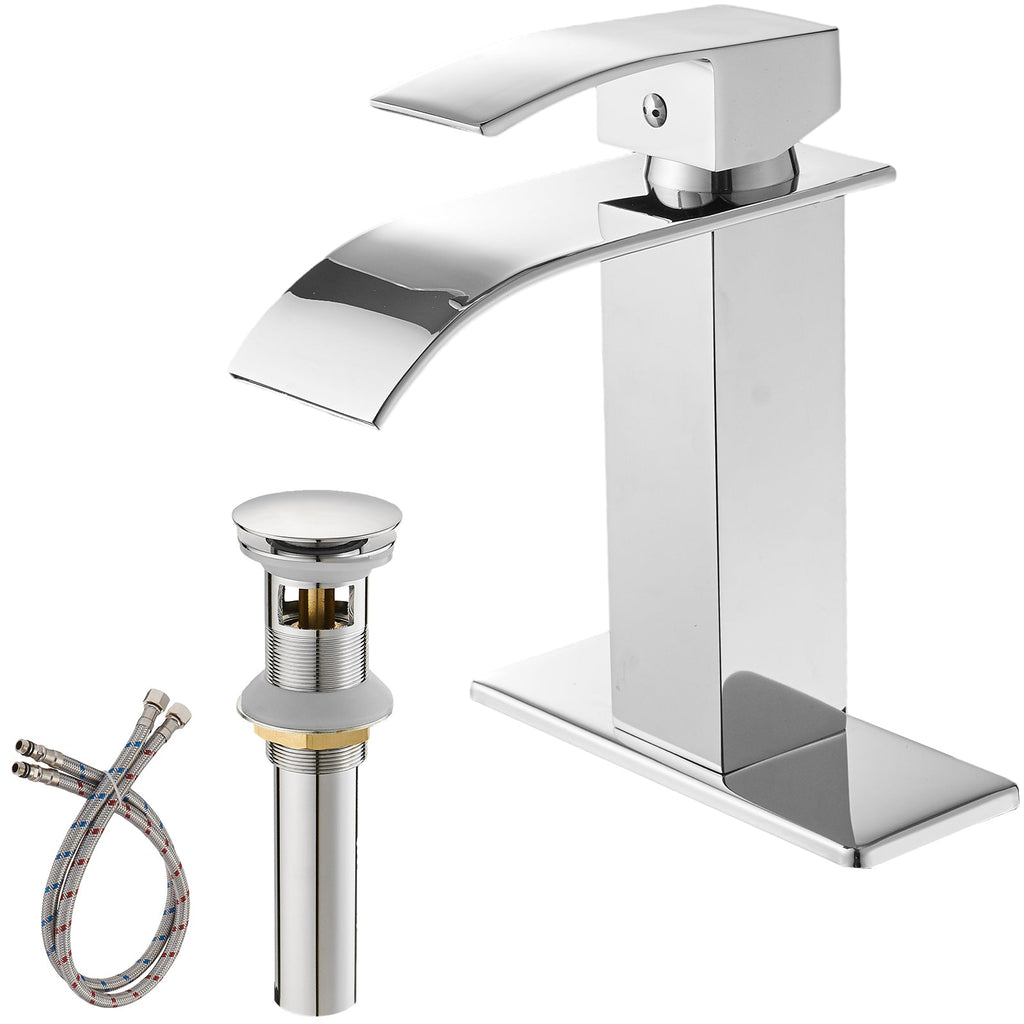 Single Handle Bathroom Faucet With Pop-up Drain