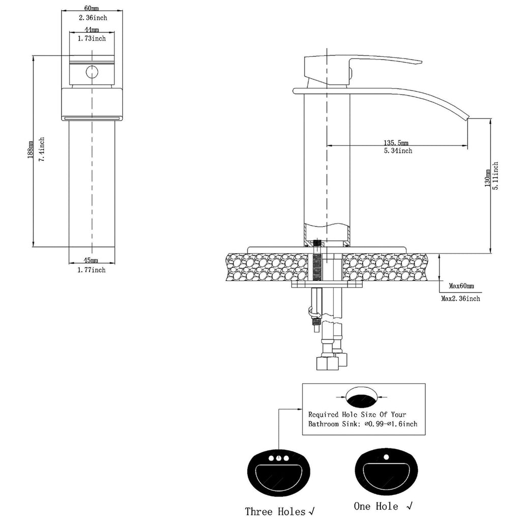 Bathroom Faucet With Pop-Up Drain