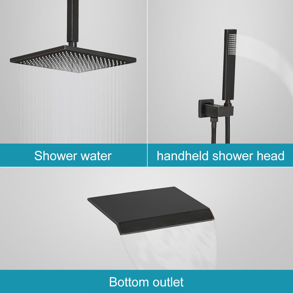 High-Pressure Shower Faucet with Ceiling Shower Heads