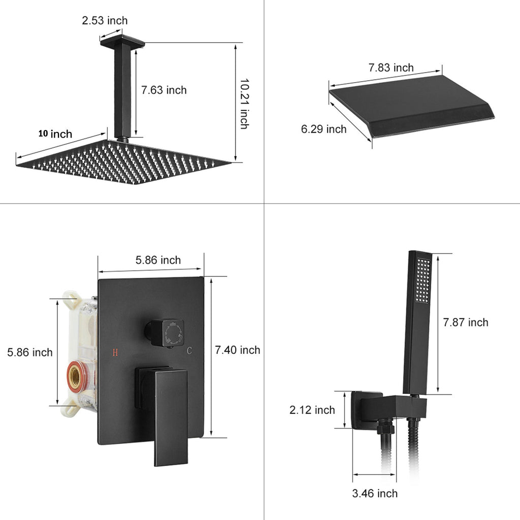 High-Pressure Shower Faucet with Ceiling Shower Heads