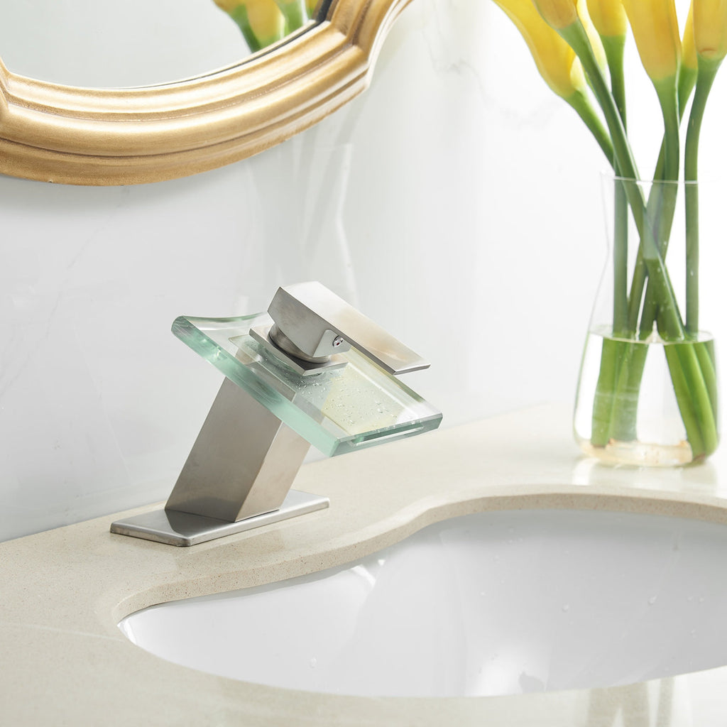 Single-Handle Glass Bathroom Faucets