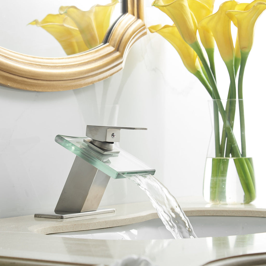 Single-Handle Glass Bathroom Faucets