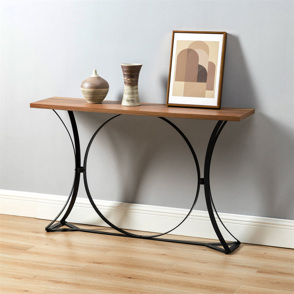 Console Table with Metal Base