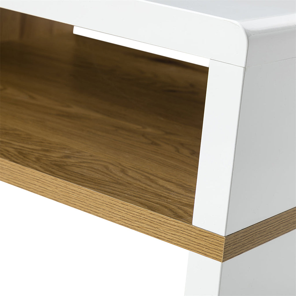 Modern Coffee Table with Shelf, White