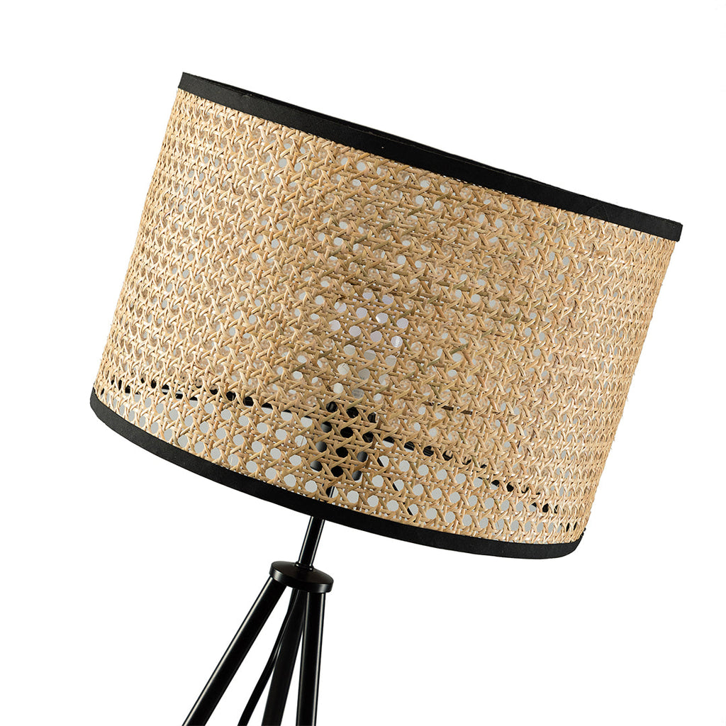 Rattan Woven 58" Tripod Floor Lamp with Tripod Metal Legs