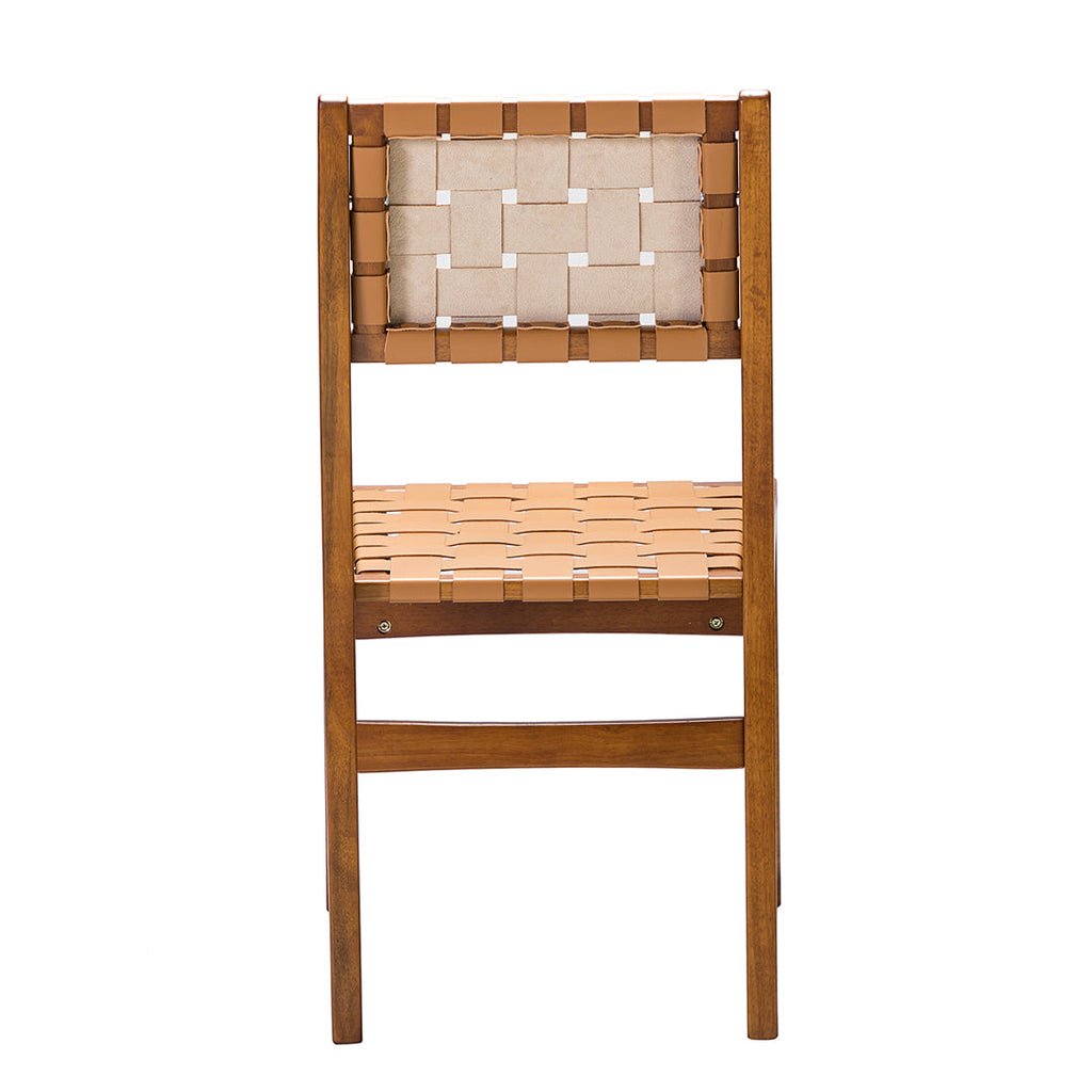 Leather Woven Dining Chairs