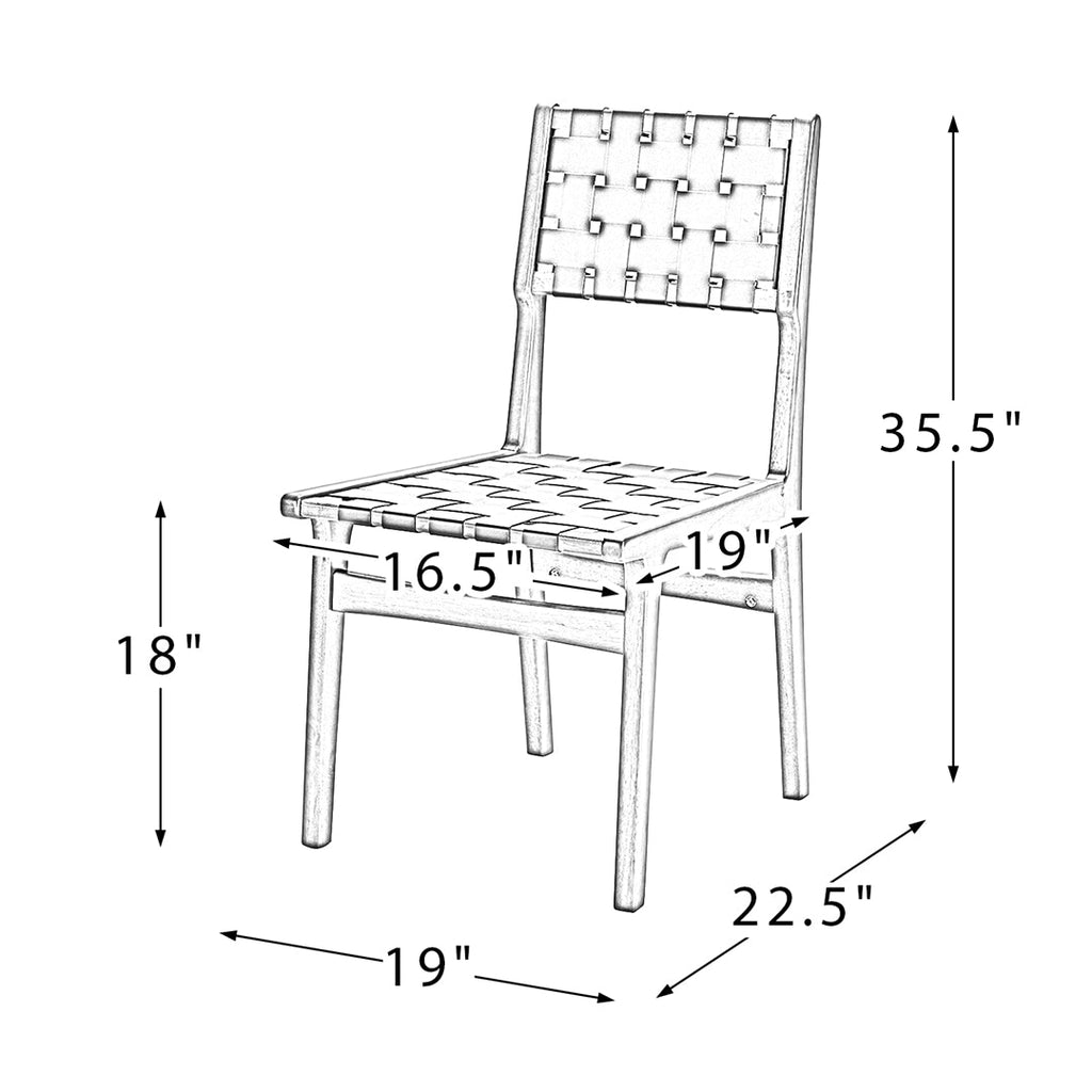 Leather Woven Dining Chairs