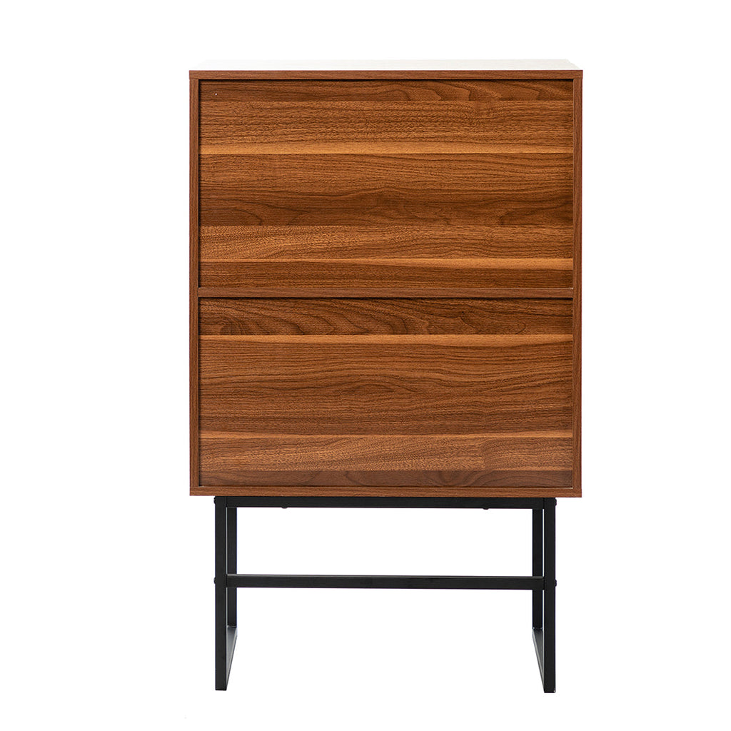 2-Door Accent Cabinet with Interior Shelves, Walnut