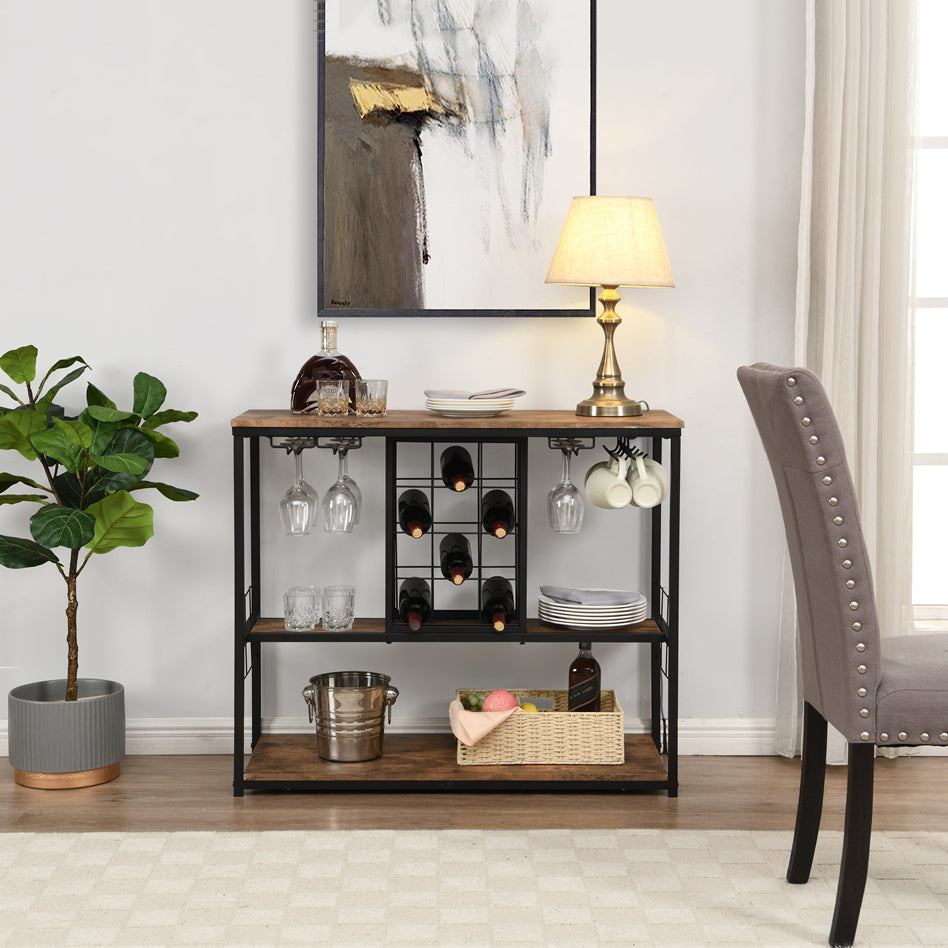 Bar Cart with with Wine Rack