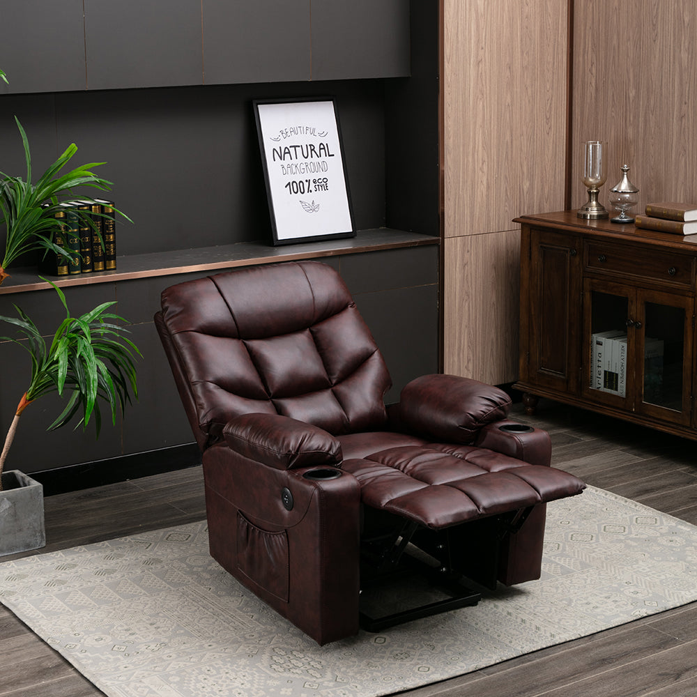 Power Lift Recliner Chair PU Leather Sofa with Massage