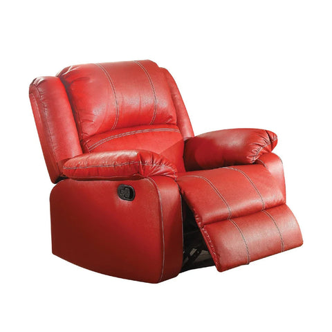 Modern Rocker Recliner (Motion) in Red PU