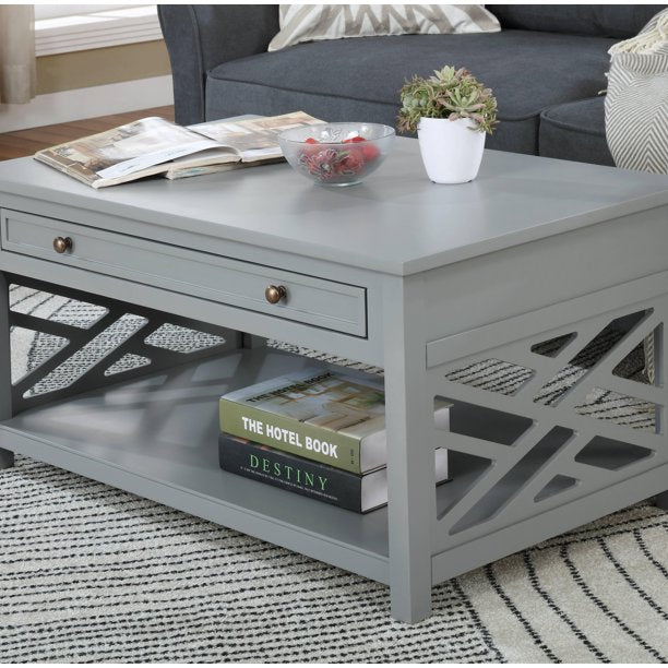 Retro Coffee Table with Drawer and Shelf