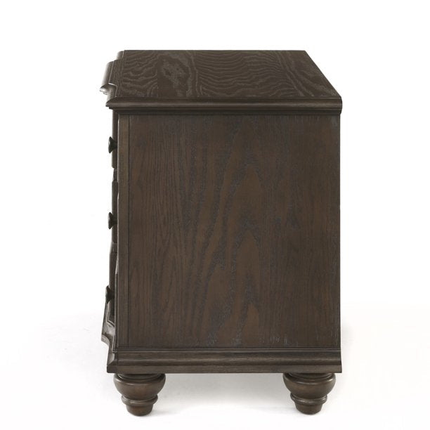 26'' Tall 3 - Drawer Nightstand, Weathered Oak